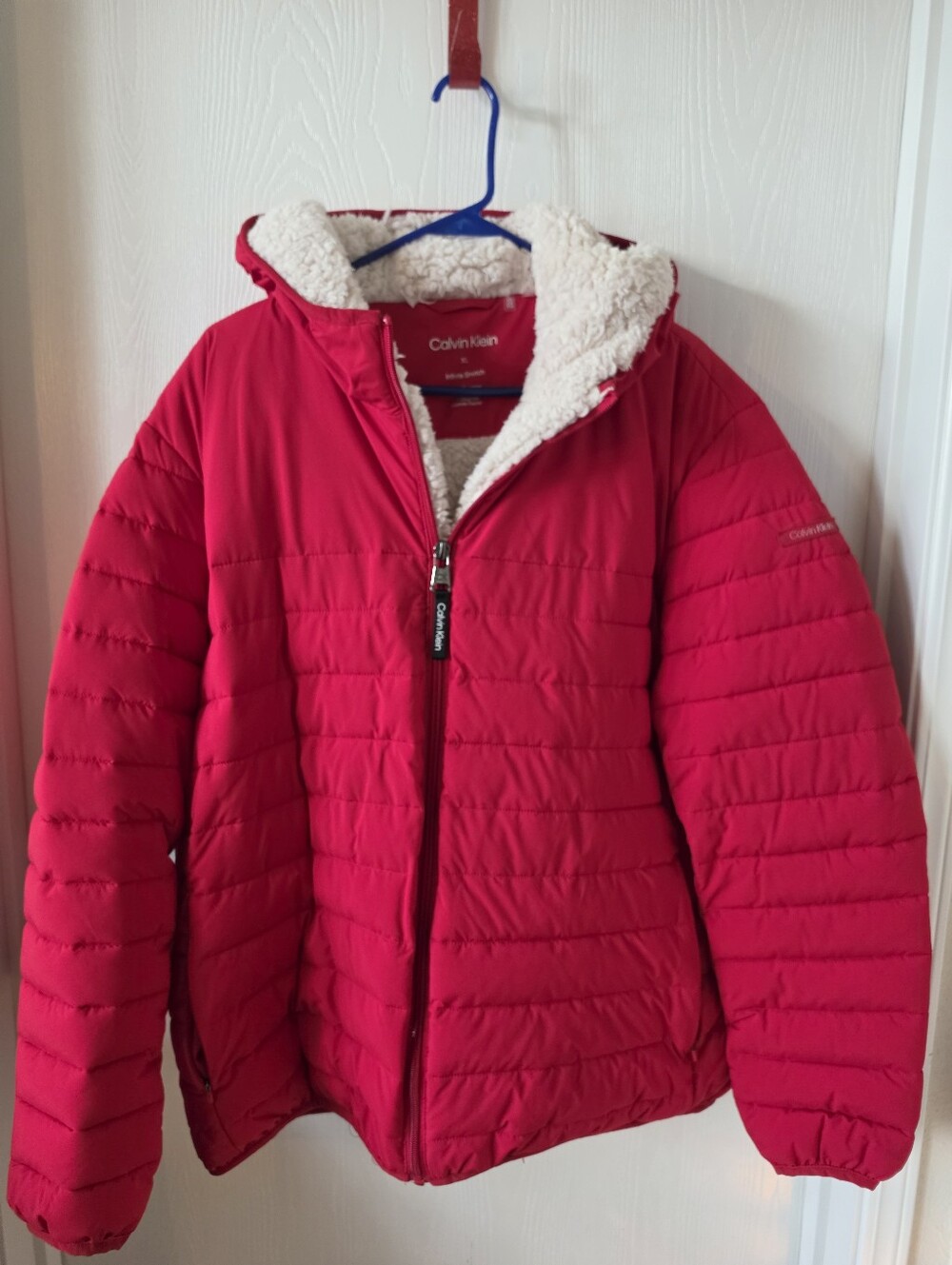 Calvin Klein Men's Sherpa Lined Puffer Jacket - Deep Red - Size XL